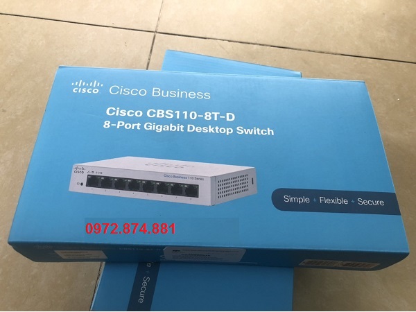 Switch chia mạng Cisco 8 cổng Gigabits 10/100/1000  Chính hãng -CBS110-8T-D-EU